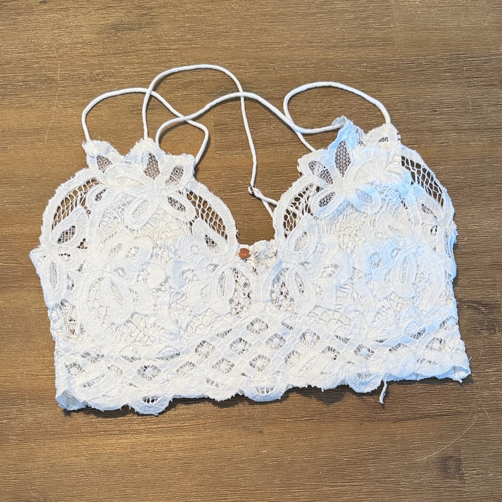 Free People White Lace Bralette